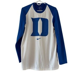 Duke Nike Blue and White Long Sleeve Shirt